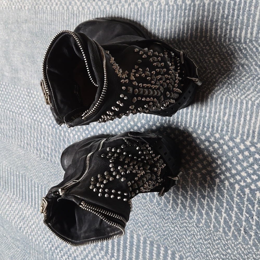 Women's AS98  leather studded boots